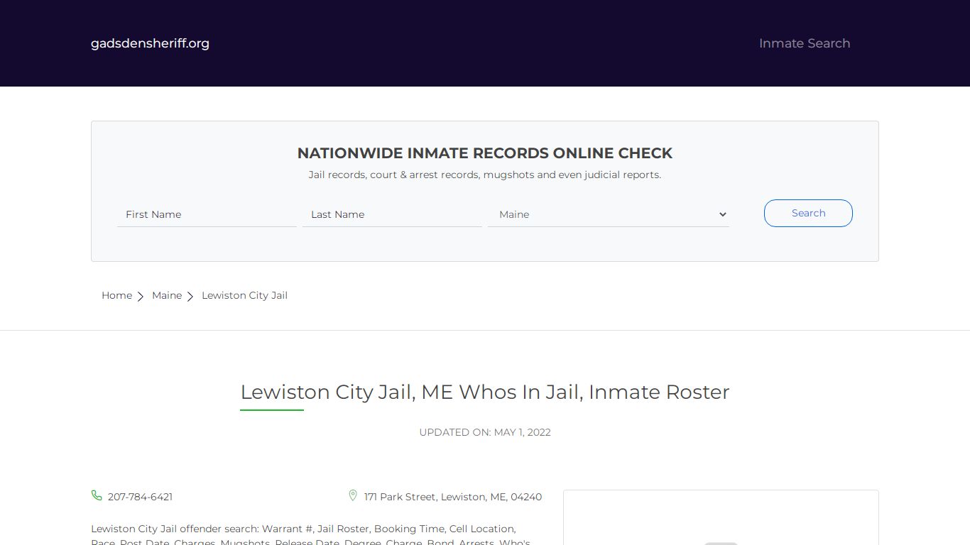 Lewiston City Jail, ME Inmate Roster, Whos In Jail